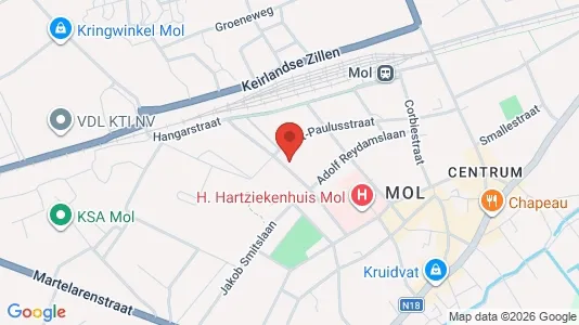 Apartments for rent i Mol - kort over placeringen
