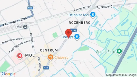 Apartments for rent i Mol - kort over placeringen