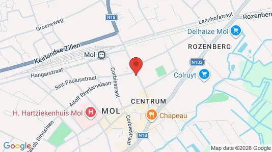 Apartments for rent i Mol - kort over placeringen