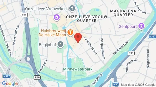 Apartments for rent i Brugge - kort over placeringen