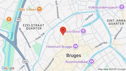 Apartments for rent i Brugge - kort over placeringen
