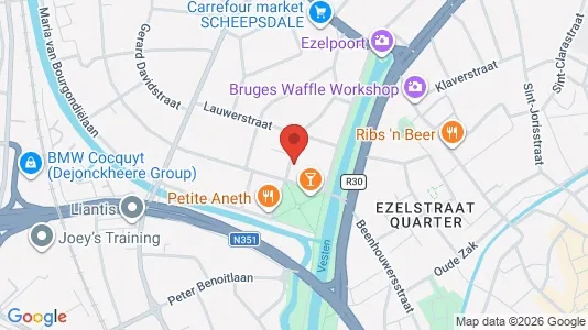 Apartments for rent i Brugge - kort over placeringen