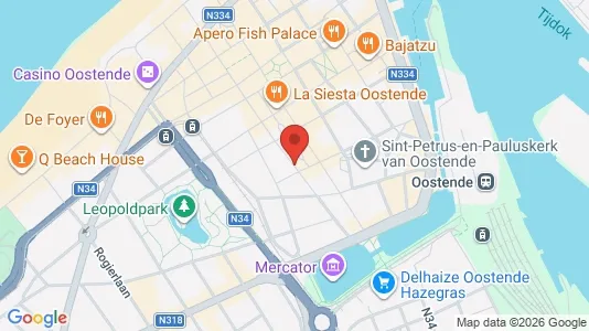 Apartments for rent i Oostende - kort over placeringen