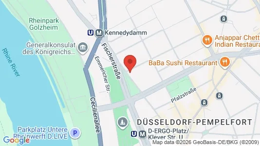 Apartments for rent i Dusseldorf - kort over placeringen