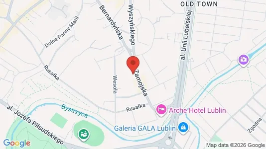 Apartments for rent i Lublin - kort over placeringen