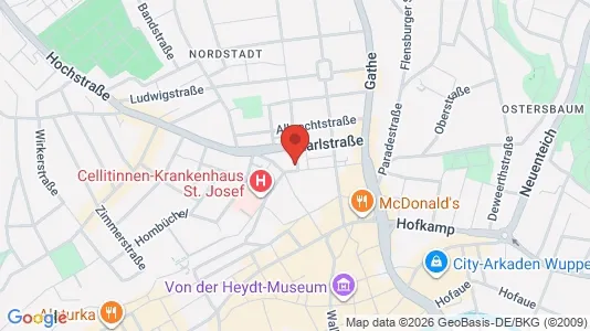 Apartments for rent i Wuppertal - kort over placeringen