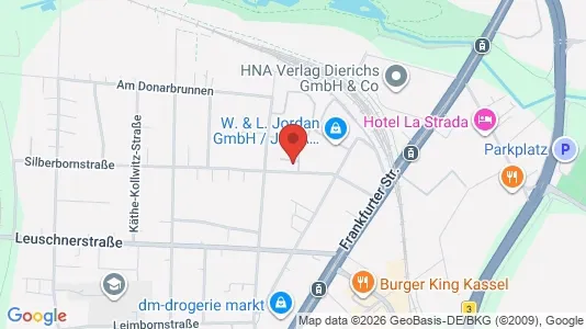 Apartments for rent i Kassel - kort over placeringen