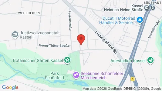 Apartments for rent i Kassel - kort over placeringen