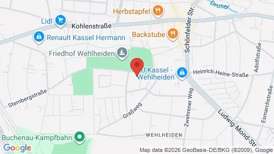 Apartments for rent i Kassel - kort over placeringen