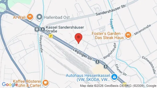 Apartments for rent i Kassel - kort over placeringen