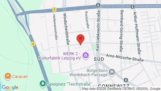 Apartments for rent i Leipzig - kort over placeringen