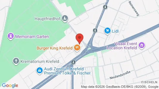 Apartments for rent i Krefeld - kort over placeringen