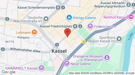 Apartments for rent i Kassel - kort over placeringen