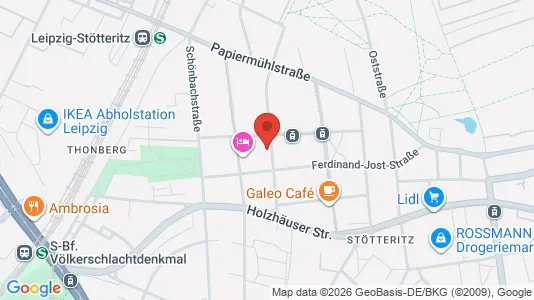 Apartments for rent i Leipzig - kort over placeringen