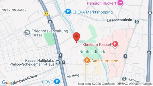 Apartments for rent i Kassel - kort over placeringen