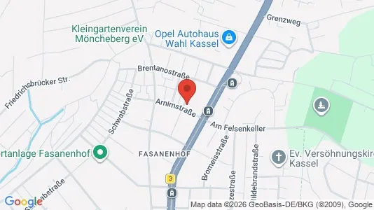 Apartments for rent i Kassel - kort over placeringen