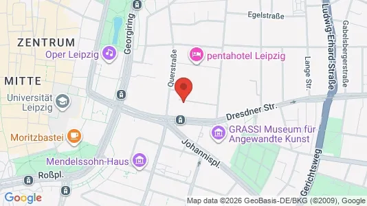 Apartments for rent i Leipzig - kort over placeringen