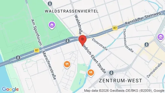 Apartments for rent i Leipzig - kort over placeringen