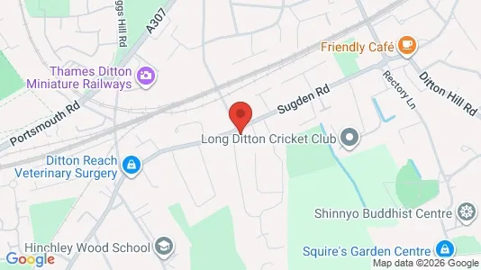 Rooms for rent i Thames Ditton - Surrey - kort over placeringen