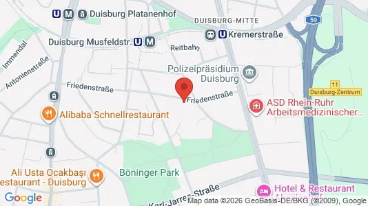Apartments for rent i Duisburg - kort over placeringen