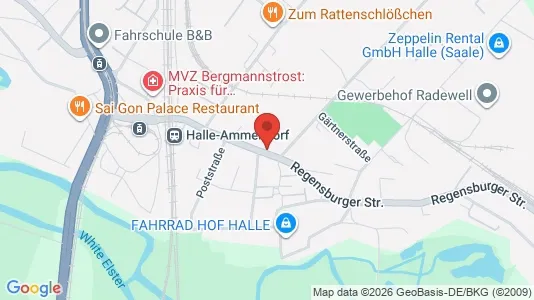 Apartments for rent i Halle (Saale) - kort over placeringen