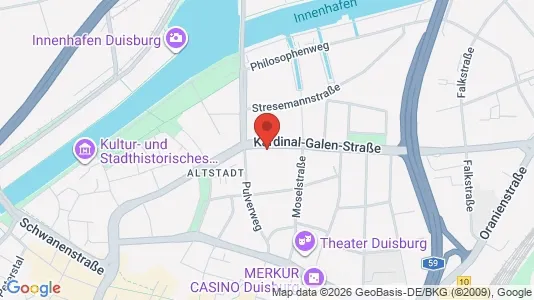 Apartments for rent i Duisburg - kort over placeringen
