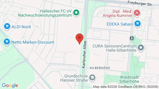 Apartments for rent i Halle (Saale) - kort over placeringen