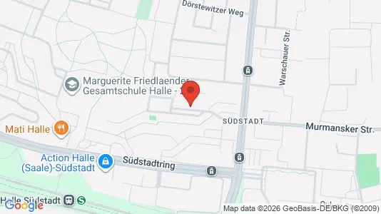 Apartments for rent i Halle (Saale) - kort over placeringen