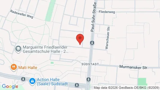 Apartments for rent i Halle (Saale) - kort over placeringen