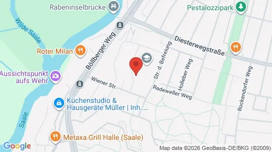 Apartments for rent i Halle (Saale) - kort over placeringen