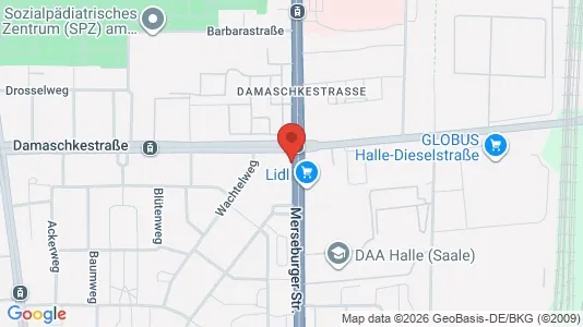 Apartments for rent i Halle (Saale) - kort over placeringen