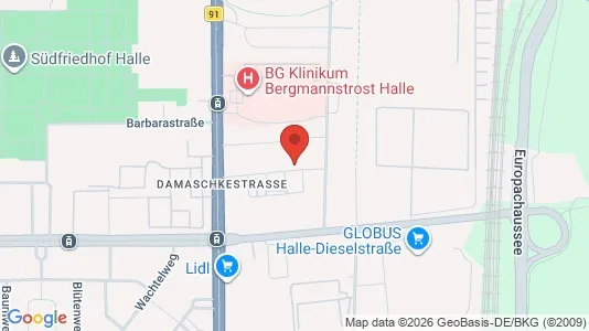 Apartments for rent i Halle (Saale) - kort over placeringen