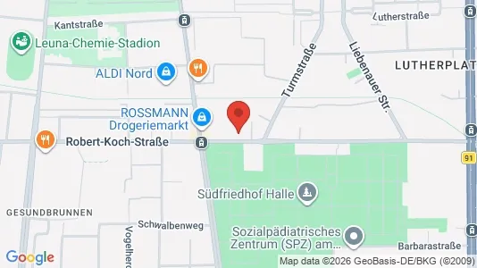 Apartments for rent i Halle (Saale) - kort over placeringen