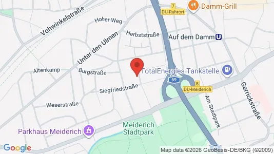 Apartments for rent i Duisburg - kort over placeringen
