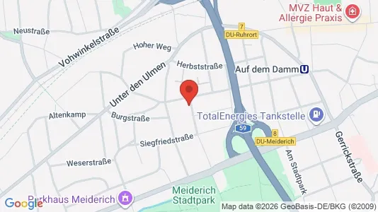 Apartments for rent i Duisburg - kort over placeringen