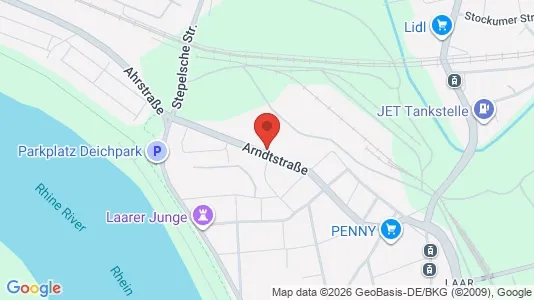 Apartments for rent i Duisburg - kort over placeringen