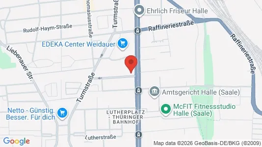 Apartments for rent i Halle (Saale) - kort over placeringen