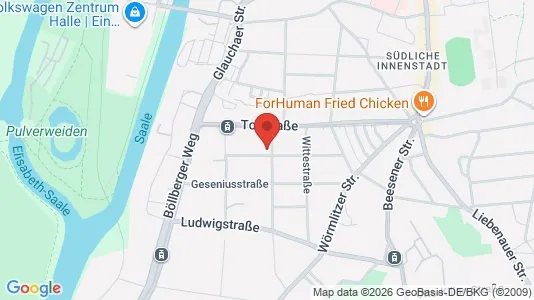 Apartments for rent i Halle (Saale) - kort over placeringen