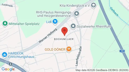Apartments for rent i Bochum - kort over placeringen