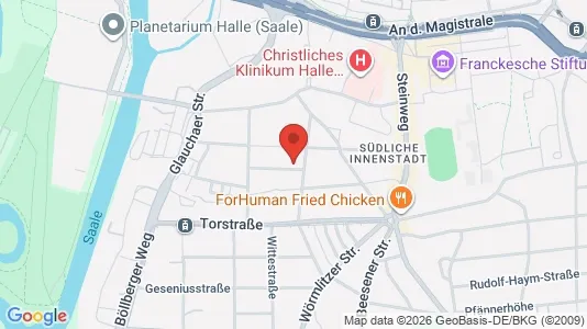 Apartments for rent i Halle (Saale) - kort over placeringen
