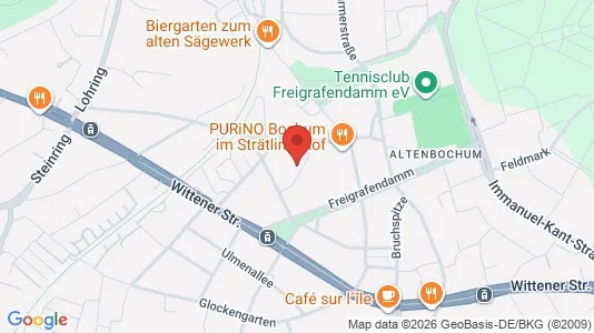 Apartments for rent i Bochum - kort over placeringen