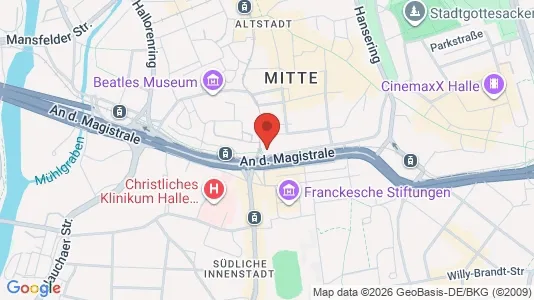 Apartments for rent i Halle (Saale) - kort over placeringen