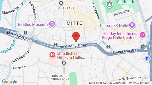 Apartments for rent i Halle (Saale) - kort over placeringen