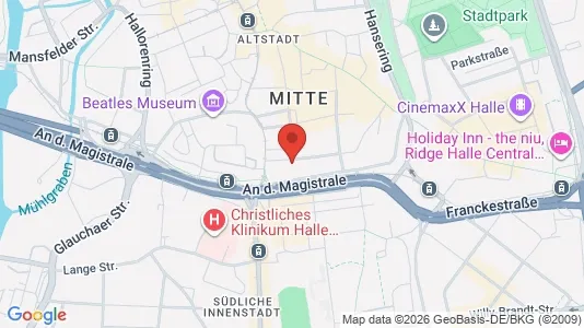 Apartments for rent i Halle (Saale) - kort over placeringen