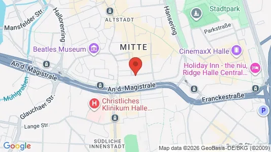 Apartments for rent i Halle (Saale) - kort over placeringen