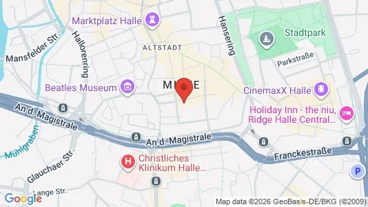 Apartments for rent i Halle (Saale) - kort over placeringen