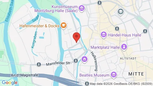 Apartments for rent i Halle (Saale) - kort over placeringen