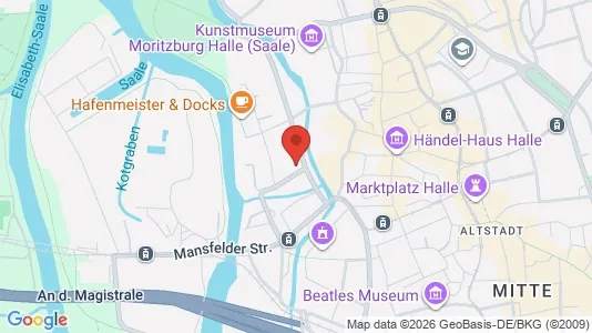 Apartments for rent i Halle (Saale) - kort over placeringen