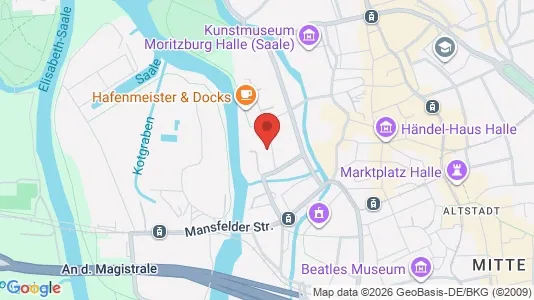 Apartments for rent i Halle (Saale) - kort over placeringen
