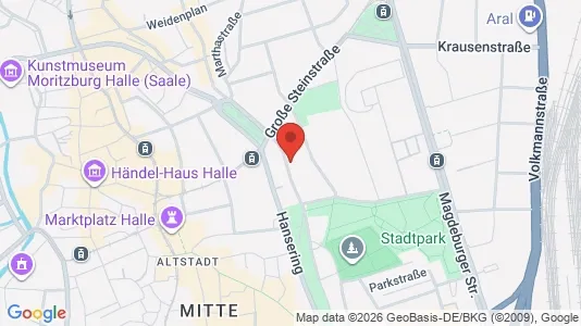 Apartments for rent i Halle (Saale) - kort over placeringen
